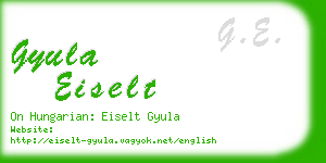 gyula eiselt business card